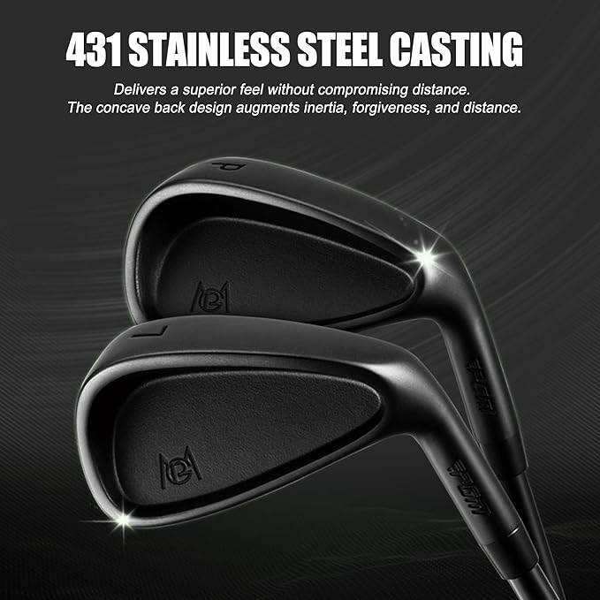 PGM 19 Piece Men's Complete Golf Club Sets - Ultra-Thin Face Titanium Driver (0.85+ COR), High COR Fairway Woods, Forged Irons, Precision CNC Milled Putter, with Stand Bag - Right Handed