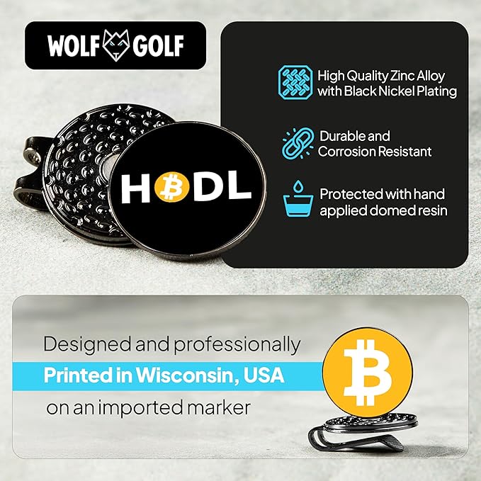 Wolf Golf Towels Golf Ball Marker Hat Clip Set | Multiple Sets to Choose from | 1 Magnetic Clip + 3 Ball Markers | Golf Accessories for Men & Women