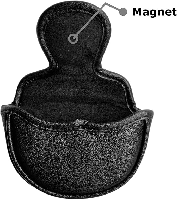 Classic Black/White Golf Putter Cover Magnetic, Mid Mallet Putter Head Cover Club Protection Case fits for Scotty Cameron & Other Half Mallet Putter Golf Clubs, Half Mallet Putter Cover