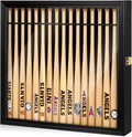 18" Mini Baseball Bat Display Case Wall Mounted Cabinet Holder Rack UV Protection Display Shadow Boxes with Acrylic Transparent Door Holder Holds up to 16 Bats for Collector Memorabilia Gift