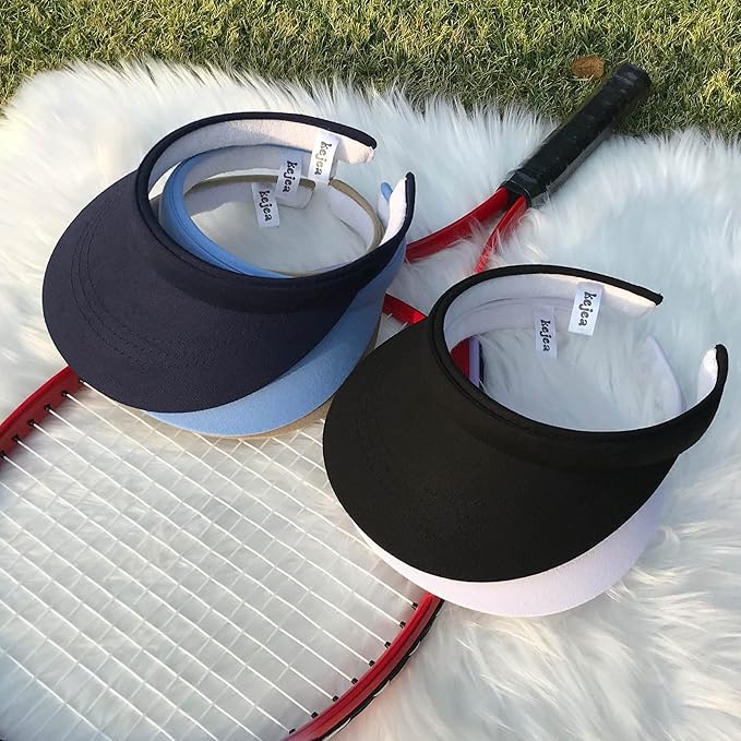 2 Pack Visor Women Men Sun Hat Clip On Visors Adjustable Sport Wide Brim Cap