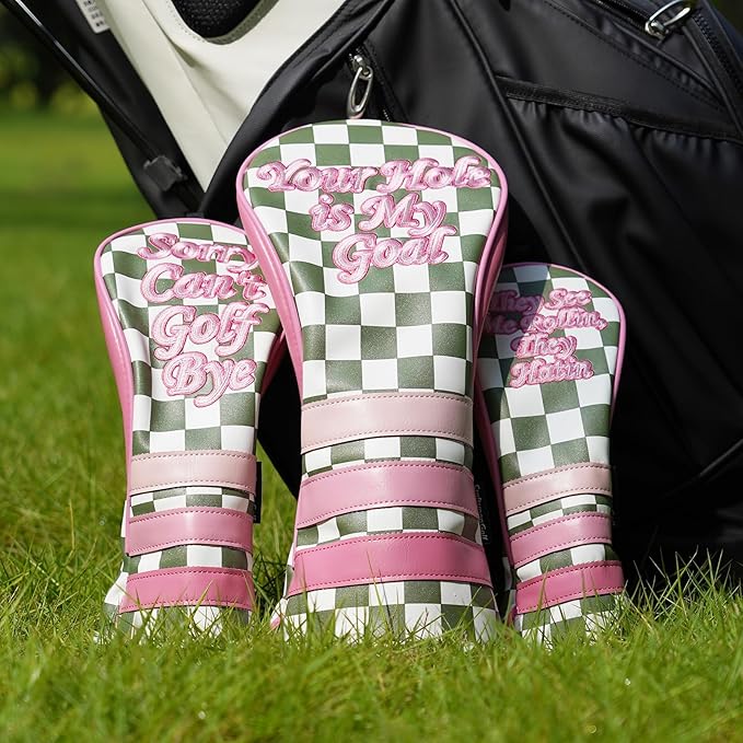 Craftsman Golf Club Cover Golf Head Cover for Driver Fairway Hybrid/Utility Woods Headcover Set Putter Head Cover for Mallet Blade DF3