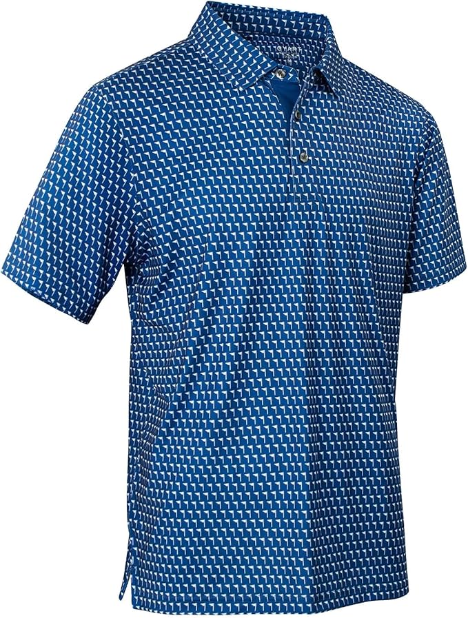 Mens Golf Shirts Quick Dry Moisture Wicking Casual Short Sleeve Performance Athletic Print Collared Stylish Men Polo Shirt