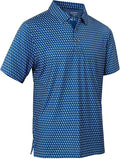 Mens Golf Shirts Quick Dry Moisture Wicking Casual Short Sleeve Performance Athletic Print Collared Stylish Men Polo Shirt