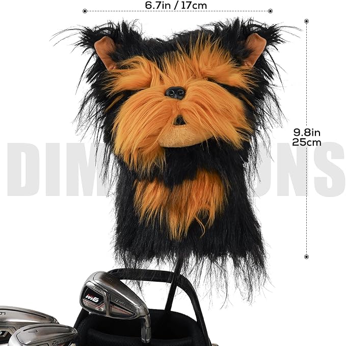 Craftsman Golf Golden Retriever Yorkshire Terrier Bernese Mountain Dog Border Collie Soft Cute Soft Plush Animal Driver Wood Headcover Head Cover Travel Protector Gifts for Men Women