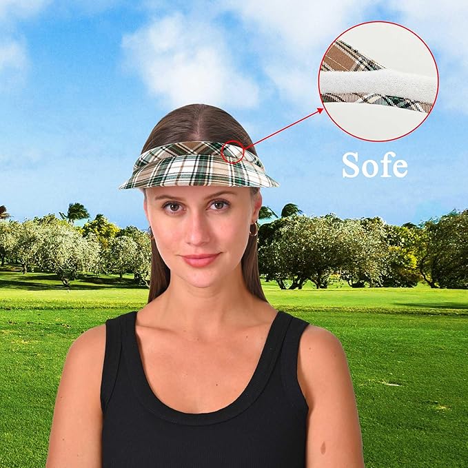 2 Pack Visor Women Men Sun Hat Clip On Visors Adjustable Sport Wide Brim Cap