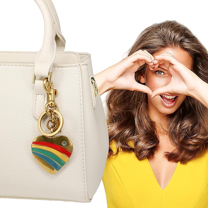 Heart Bag Charm, Gold Bag Charms for Handbags, Heart Keychain for Women, Gift for Lover Valentine