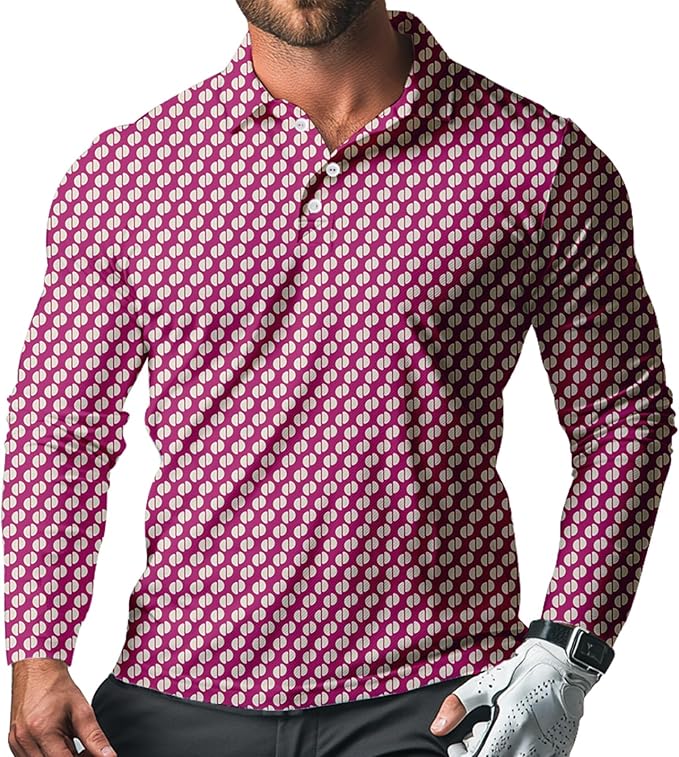 Men's Long Sleeve Golf Shirt Quick Dry 3 Button Work Fishing Outdoor Casual Collar Shirt