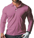Men's Long Sleeve Golf Shirt Quick Dry 3 Button Work Fishing Outdoor Casual Collar Shirt