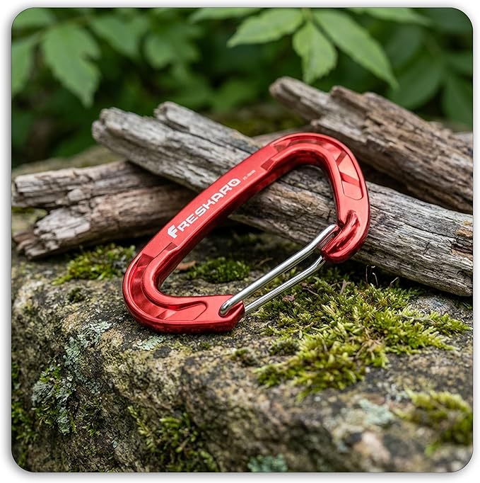 FresKaro 15kN-3372lbs Heavy Duty Wiregate Carabiners, Reliable Time-Tested Stainless Steel Spring Gate, for Camping, Hiking, Hammocks, Backpacking, Dog Leash etc., 3.15inch