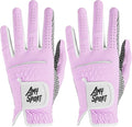 Amy Sport Golf Gloves Women's Upgrade Rain Grip Left Hand Weathersof Value 2 Pack, Right Handed Golfer Hot Wet All Weather Glove for Women Girls Ladies, Fit Size Small Medium Large