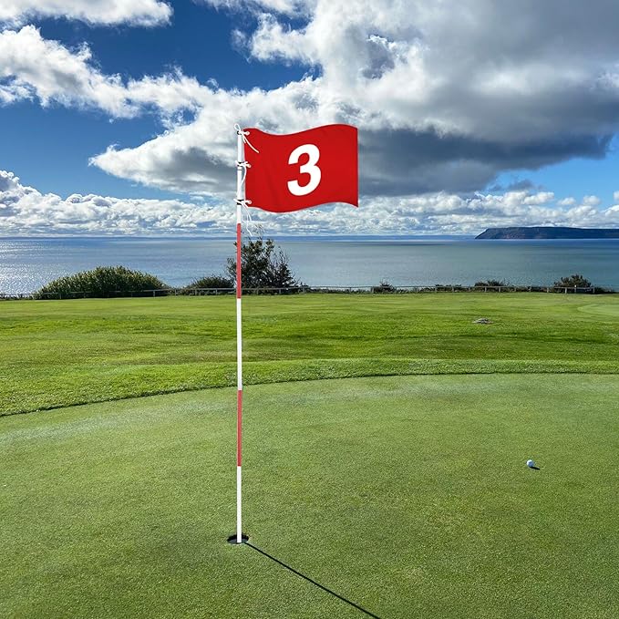 KINGTOP Golf Flag 20x14 Inch - 420D Nylon, Brass Grommets - Standard Putting Green Flags for Backyard Practice, Golf Courses, Country Club
