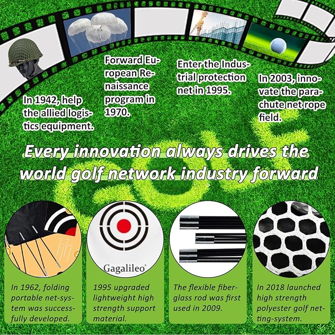 Gagalileo Golf Net: Backyard Practice Hitting Driving Training by Turf Mat Target Real Ball Indoor Outdoor Chipping Swing Gift for Golfers Dad Husband Men