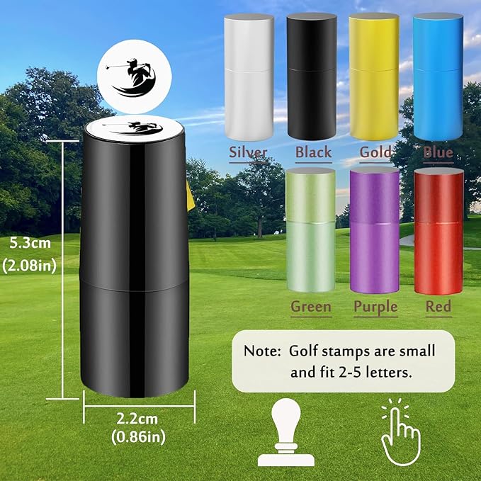 Custom Golf Ball Stamp Marker, Personalized Monogram Stamp with Logo Text Design, Durable Waterproof - Self-Inking Golf Ball - for Golf Lover Gift