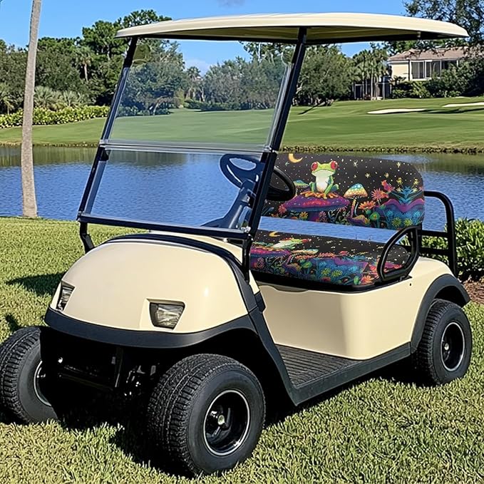 Fashion Print Golf Cart Seat Covers 2 Passenger Golf Cart Backrest Cover Golf Cart Seat Towel Gift for Friends