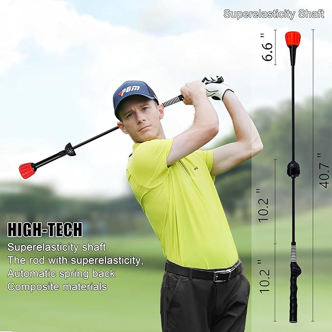 PGM Golf Swing Trainer Aid - Golf Swing Training Aid Golf Practice Warm-Up Stick for Strength Flexibility and Tempo Training -Suit for Practice Chipping Hitting Golf Accessories