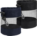 2pcs Golf Ball Pouch, Multifunctional Golf Ball Bag, Nylon Mesh Golfs Balls Bags, Suitable for Table Tennis Balls, Children's Toy Storage, and Diving, Black,Navy Blue