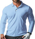 Men's Long Sleeve Golf Shirt Quick Dry 3 Button Work Fishing Outdoor Casual Collar Shirt