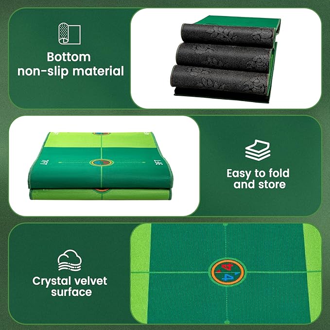 Golf Putting Game Putting Green Golf Putting Mat Indoor Outdoor Pratice Golf Game Set for Office Backyard Party