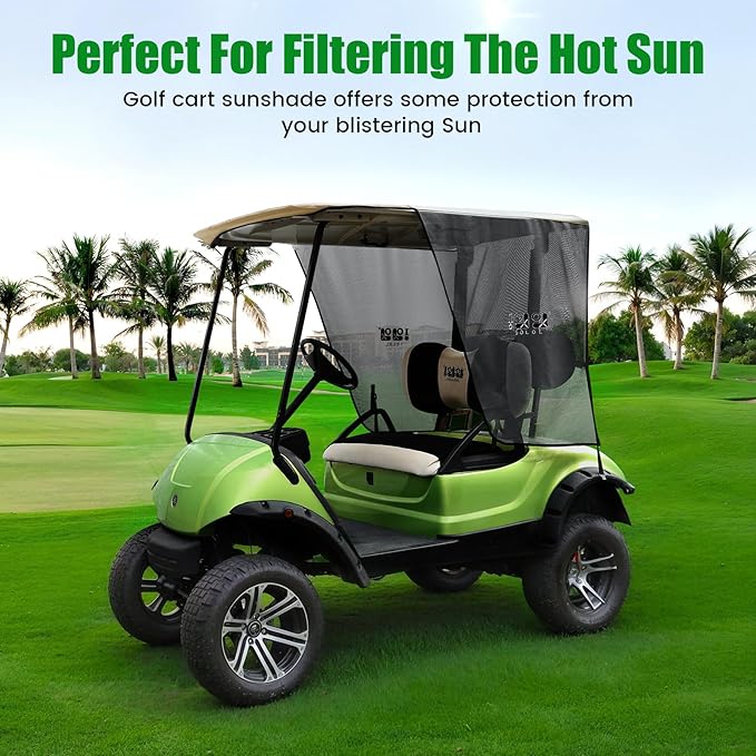 10L0L Golf Cart Sun Shade Cover for Yamaha G29 Drive2-2 Passenger Golf Cart Summer Covers, UV Heat Resistant Sunshade Curtain