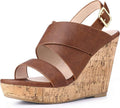 Perphy Open Toe Platform Wedge Sandals for Women