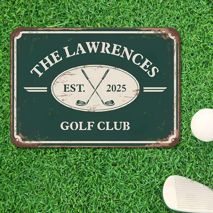 Personalized Golf Metal Sign, Vintage Country Club Villa Decor, Custom Metal Sign with Name, Personalized Golf Wall Decor for Club Garage Bar, 19th Hole Wall Art, Gifts for Golfers Dad Father Husband