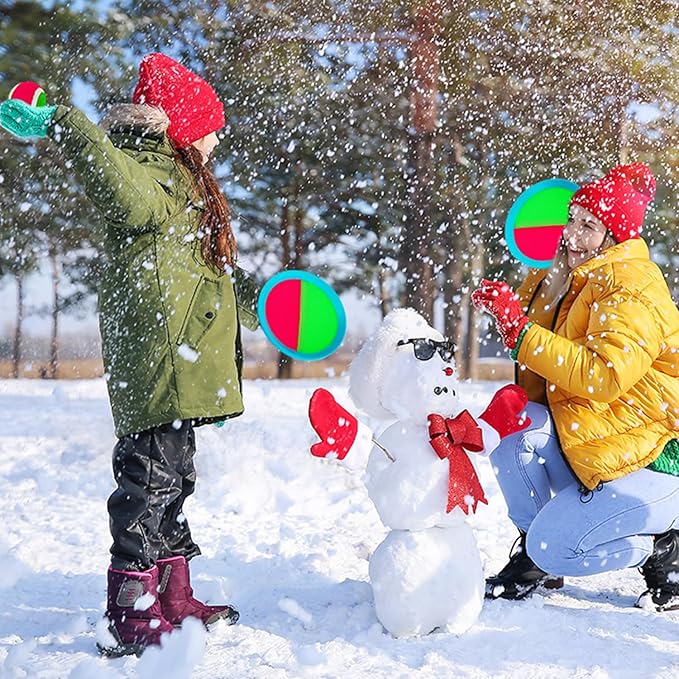 Ayeboovi Toss and Catch Ball Set with 8 Paddles 4 Balls Outdoor Beach Pool Toys for 3 4 5 6 7 8 Year Old Boys Girls Birthday Gift Stocking Stuffers Outside Camping Lawn Yard Games for Kids and Family