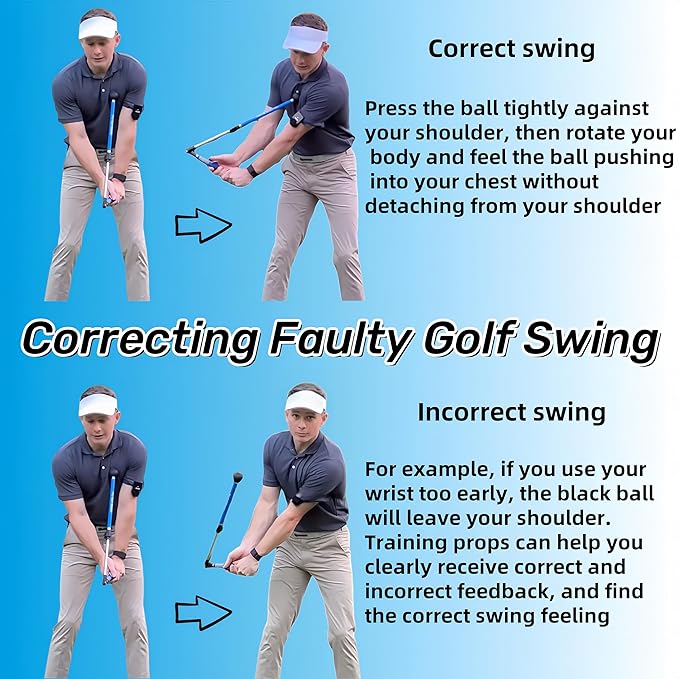 Golf Swing Trainer, Portable Collapsible Trainer, Improve Swing Posture, Golf Grip Trainer, Essential Swing Posture Corrector for Beginners