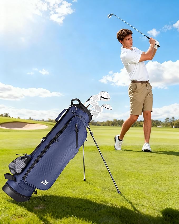 Golf Stand Bag – 2025 Upgraded Version with Cooler Pocket, Glove Patch & Tee Holder, Lightweight Sunday Golf Bag for Men & Women