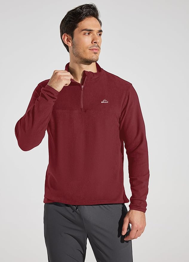 Willit Men's Fleece Pullover Winter Shirts Long Sleeve Quarter Zip Cold Weather Golf Hiking Casual Warm Shirts