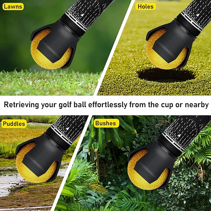 Golf Ball Retriever, 4 Pack Golf Ball Grabber Picker for End of Putter, Durable Golf Ball Retriever Pick Up Tool for Putter Grip