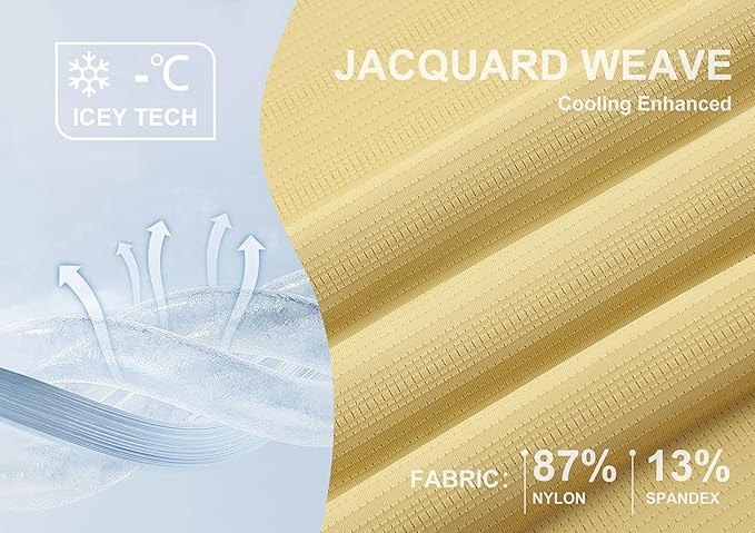 Esabel.C Jacquard Golf Shirts for Men Moisture Wicking Short Sleeve Performance Dry Fit Active Mens Polo Shirts