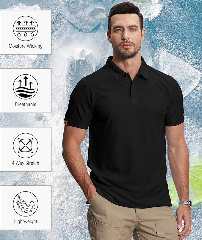ZITY 5 Pack Mens Polo Shirt Short Sleeve Sports Golf Tennis T-Shirt Moisture-Wicking Summer Shirts
