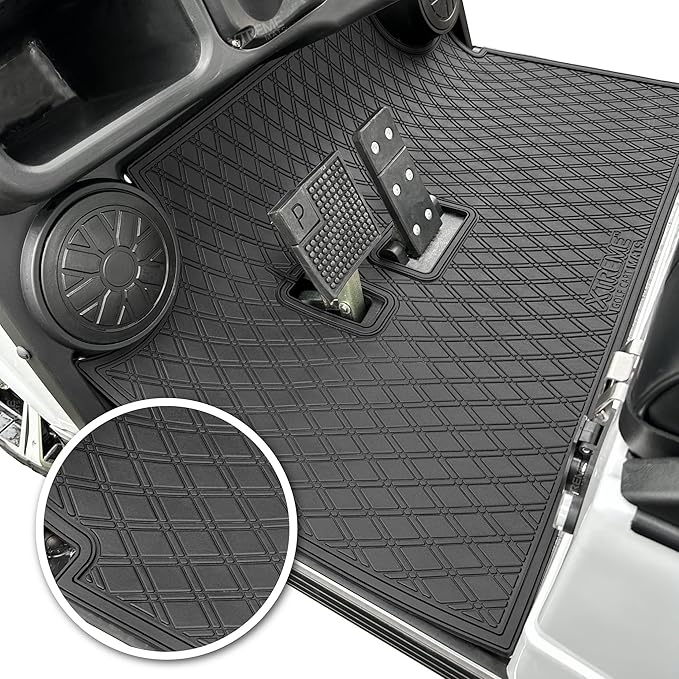 Xtreme Mats Evolution Golf Cart Floor Mat, Full Coverage Golf Cart Liner Protects OEM Flooring - Only Fits Evolution Classic Plus/Classic Pro/Forester/Turfman Carts (2022 and Prior) - All Black