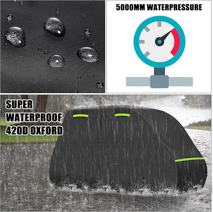 SAPUBK Golf Cart Cover Golf Cart Accessories with Side Door Ziper Compatible with Club Car/EZ-GO/Yamaha for Rain UV Dust Protection All Weather