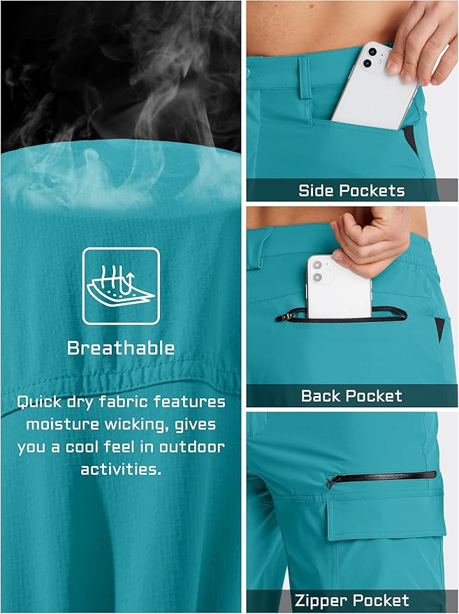 TACVASEN Men's Summer Outdoor Shorts Quick Dry Cargo Casual Work Hiking Shorts (NO Belt)