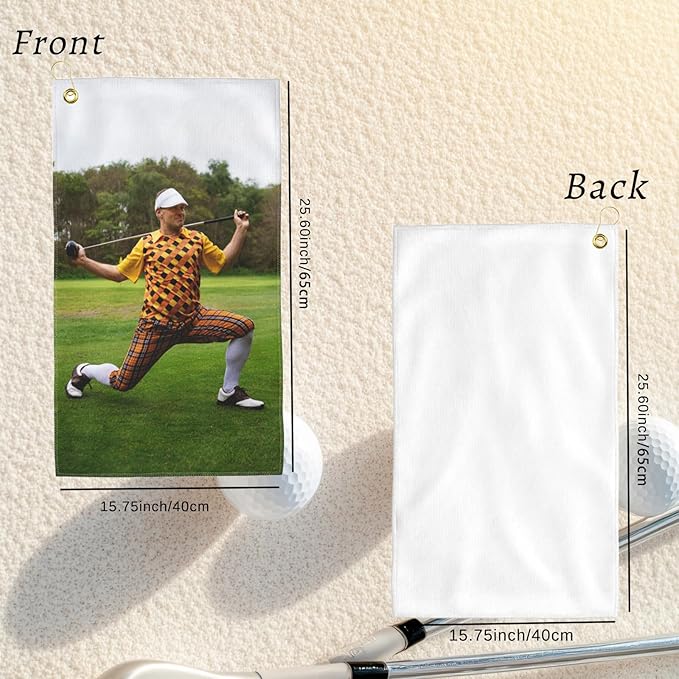 Custom Golf Towel Personalized Funny Golf Towels with Name Text Photo Golf Gifts for Men Women Dad Husband Golfer