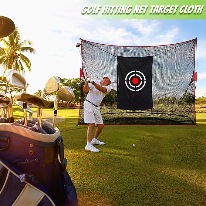 Golf Target Hitting Cloth - Black Portable Foldable Easy Setup for Indoor Outdoor Backyard Practice Training Aid Beginners Men Father Gift