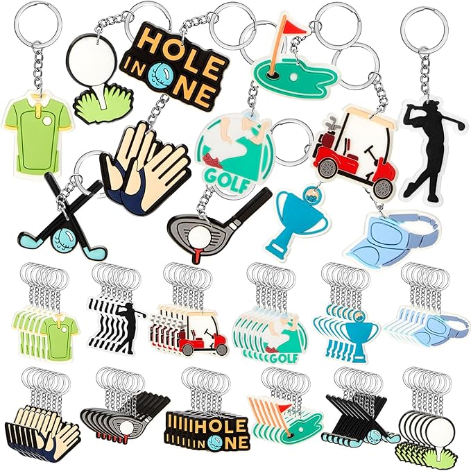 Batiyeer 36 Pack Golf Ball Keychains Bulk Party Favors Sports Ball Key Chains Funny Keyring Gifts for Women Men Birthday Supplies