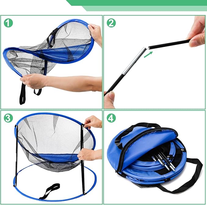 Jucoan Set of 3 Golf Chipping Net, 3 Sizes 12”, 18”, 24” Pop Up Golf Target Practice Net for Indoor Outdoor Backyard, Gift for Men, Father, Husband, Golfers