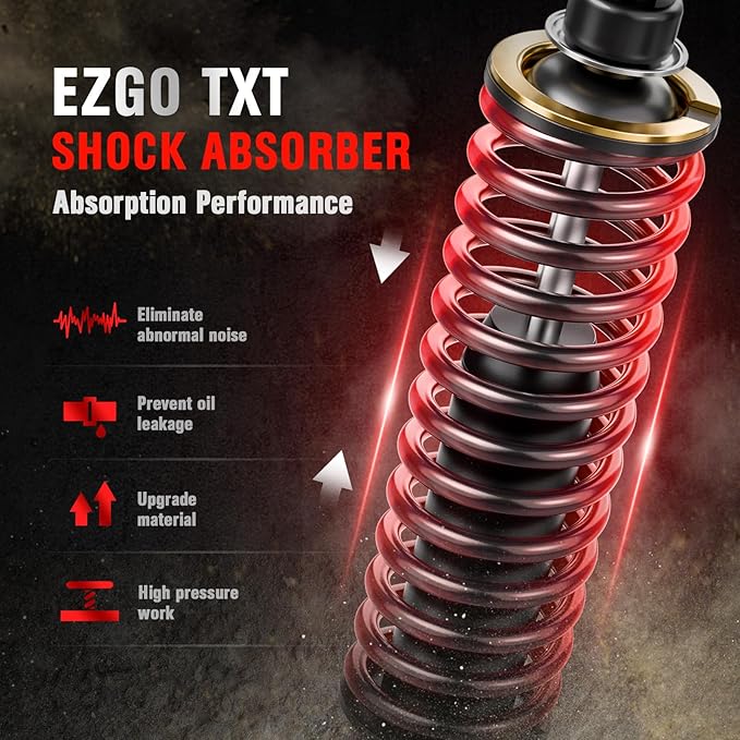 EZGO TXT Shocks, Golf Cart Front/Rear Shock Absorber, Golf Cart Heavy Duty Coil Spring Shock Absorber for EZGO TXT/Medalist 1994-UP, OEM# 70928-G01, 76418-G01, 70630-G01 (2PCS EZGO TXT Shocks Black)