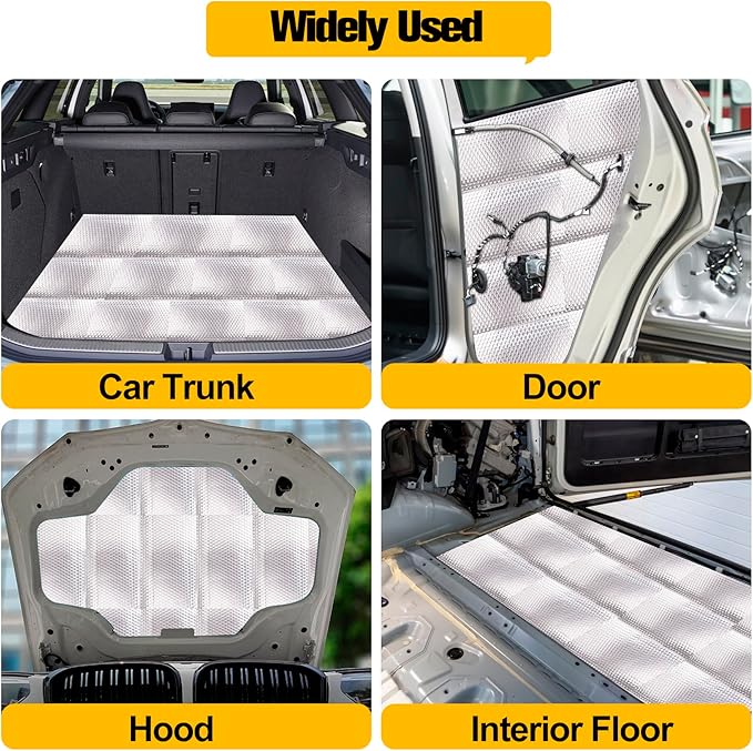 MYFAMIREA 36 sqft Car Sound Deadening, Sound Deading Material Mat for Car 80mil(2mm), Butyl Automotive Sound Deadening with Self-Adhesive, Noise Insulation and Dampening, Auto Deadener for Trunk, 34P