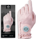 CLAPLEY Women’s Golf Glove – Premium Cabretta Leather with Magnetic Ball Marker, Breathable Design, Good Elasticity, Precious Gift for Golfers, Super Soft Feel, Left and Right Hand, Secure Fit