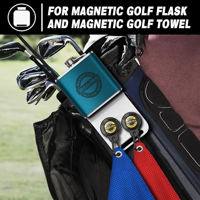 Golf Bag Metal Landing Pads for Magnetic Golf Towel,Golf Rangefinder,Golf Flask,Golf Speaker- Quick Access to Magnetic Golf Equipment and Accessories-Golf Gift -US Patent