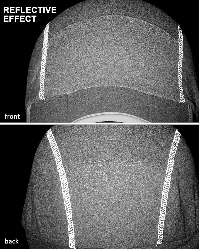 GADIEMKENSD Fleece Ball Cap with Drop Down Ear Warmer, Foldable Brim, Reflective Winter Run Hat Unisex