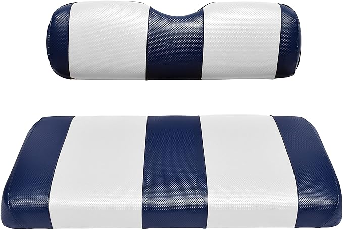Seat Cover Replacement for Yamaha Drive or G-29 Golf Cart - Front Bench Seat - Premium Marine Vinyl - 5 Panel Stitching - Staple On Installation - Two-Tone Golf Cart Seat Covers (Blue & White)