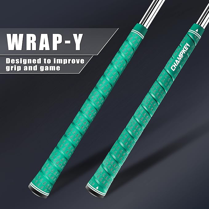 CHAMPKEY WRAP-Y Rubber Golf Grips 13 Pack Come with All Repair Kits - High Feedback and Traction Golf Club Grips