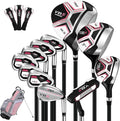 PGM 12/15 Pieces Women's Complete Golf Club Set – Full Set with 460cc Driver, Fairway Wood, Hybrid, Irons, Putter, Golf Stand Bag - Golf Clubs Women Right Handed
