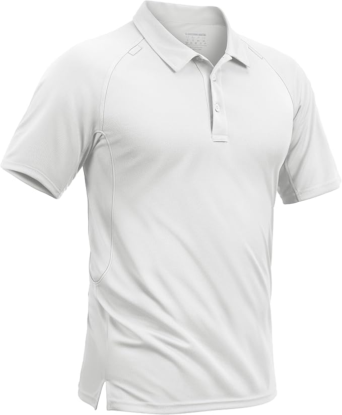 TACVASEN Men's Polo Shirts Short Sleeve Golf Polos Dry Fit UPF 50+ Performance Tactical Collared Hiking Shirt