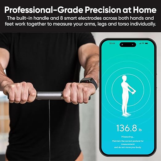 Wyze Scale Ultra BodyScan Smart Scale with Handle – Wi-Fi & Bluetooth Body Composition Scale for Weight, BMI, Body Fat, Muscle Mass, and Segmental Measurement, White